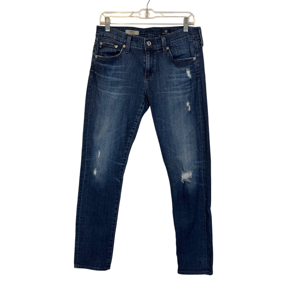 AG Adriano Goldschmied Nolan Relaxed Slim Jeans Women 28R‎ Distressed USA